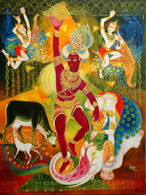 Indra Garvabhangam, acrylic on canvas, 2005 Keshav