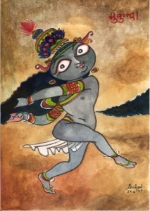 Mukunda- watercolor #Krishnafortoday - Keshav