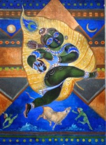 Krishna- New forever series. Acrylic on paper.  Keshav