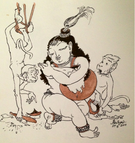 Krishna for today Makhan chor series. Keshav