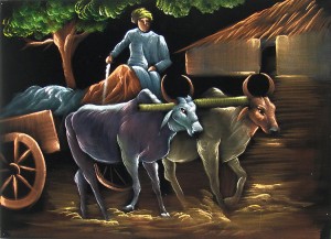 bullock cart reached home