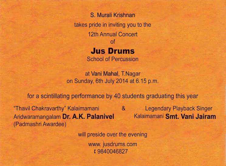 An Invitation from Jus Drums