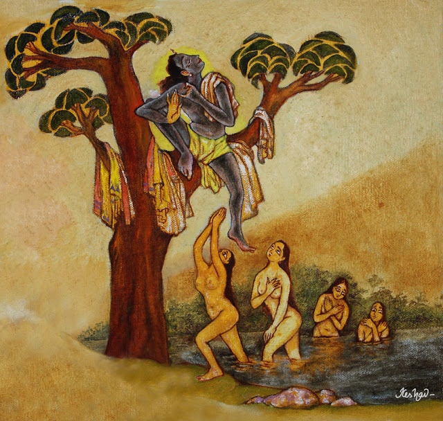 Bhagavatha - Krishna steals the garments of the gopis Keshav