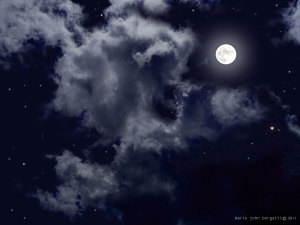 moon and cloud