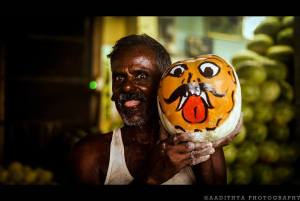 man with ashgourd