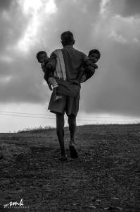 a man with two kids