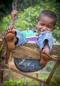 boy in a swing