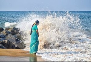 a lady near the tides