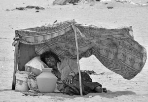 man lying on seashore
