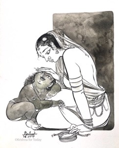171128 - Govinda Damodara Madhaveti 03 -lr - indian ink and wash 24x32 cms