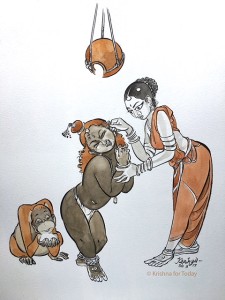 171130 - Govinda Damodara Madhaveti 05 -ink and watercolour - 24x32 cms -lr