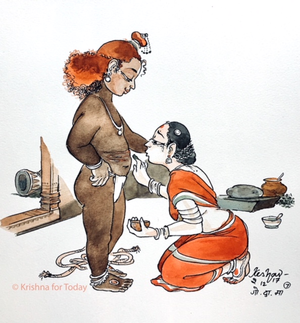 171202 -Govinda Damodara Madhaveti 07 -watercolour -lr -24x32cms Canson 200gsm