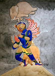 180218 -Akasha ganga -govinda pattabhishekam -24x32 watercolour -lr