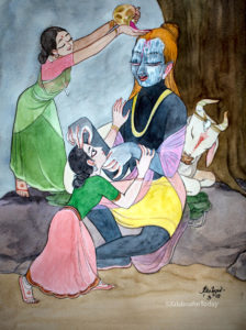 180301 - Holi Krishna -lr watercolour -24x32 cms