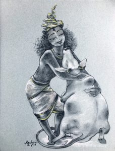 180712 -Vatsalya 9x12” Strathmore tinted paper 160gsm mixedmedia -lr