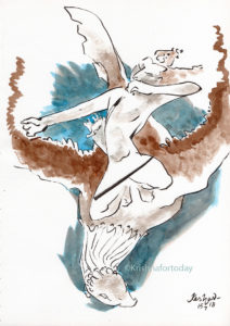 180715 Garuda vahana watercolour brushpen A4 lr