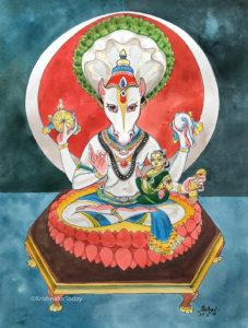 160225 Lakshmi Hayagreeva 24x32 watercolour lr