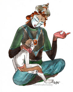 180830 Dialogue with Arjuna  A4 watercolour  graphite 100dpi lr