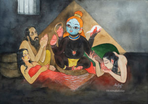 180901 Penance of Devaki and Yashoda 14x20” arches 300 gsm wcol lr