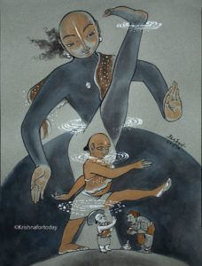 180926 -Trivikrama -Dehalisha stuthi 9x12 strathmore tinted paper -lr