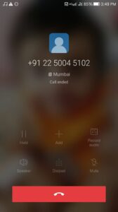 Mumbai call end screen