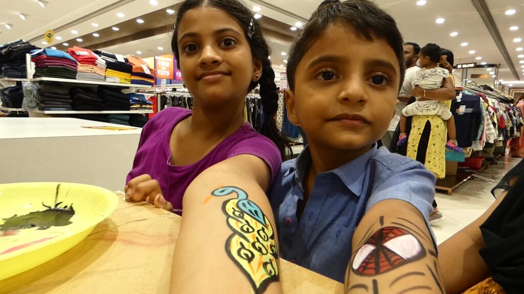 Tattoo painting to Nithila and Hari Narayanan