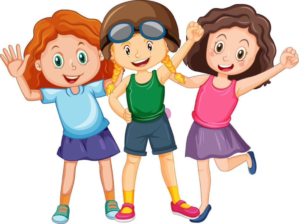 6154152-gruppo-di-ragazze-adolescenti-su-sfondo-bianco-gratuito-vettoriale
